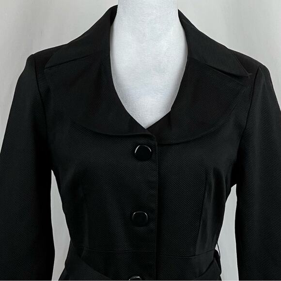 Sandro Black Neutral Minimalist Academia Belted Jacket NWT Size S - Picture 3 of 13